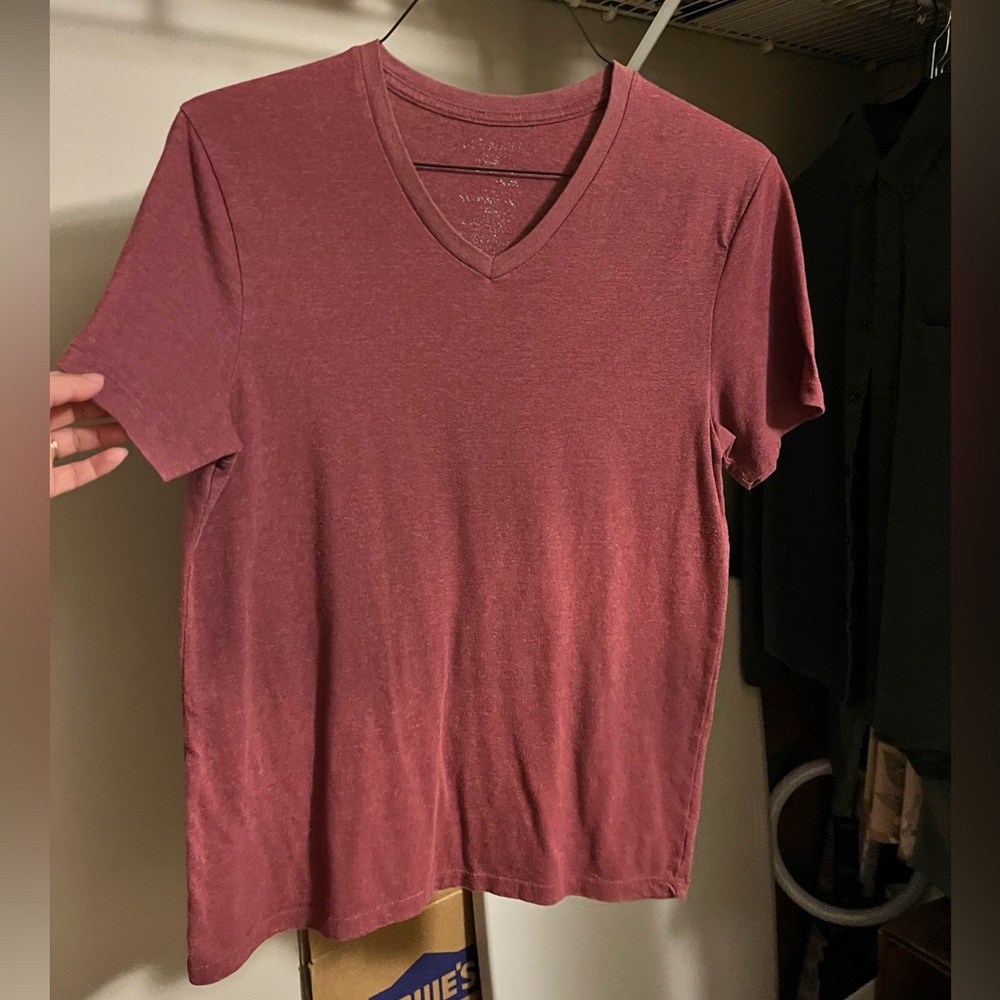Heather Red V-Neck T-Shirt | Old Navy
